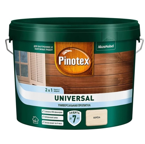 Пропитка для древесины Pinotex Universal 2 в 1 береза 2,5 л Пропитка для древесины Pinotex Universal 2 в 1 береза 2,5 л