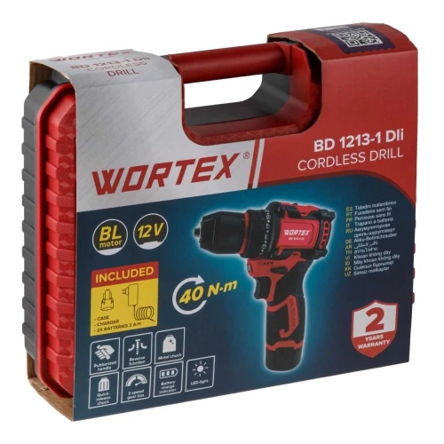 Аккумуляторная дрель-шуруповерт WORTEX BD 1213-1 Dli в чем. 12В, 40Н*м, 2х2А*ч, БЗП 10 мм ЦЗ-0282071790 фото 4
