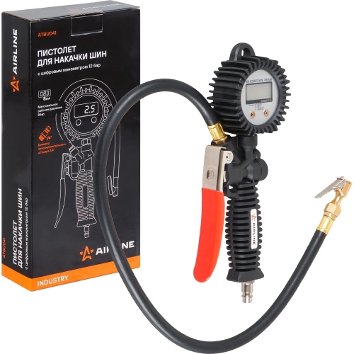 Пистолет для накачки шин с цифровым манометром Airline 12 АТМ INDUSTRY ATBU041