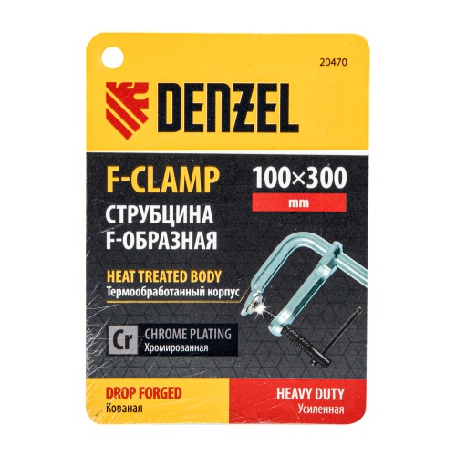 Струбцина F-образная, 100x300мм, кованая Denzel фото 7 Струбцина F-образная, 100x300мм, кованая Denzel фото 7