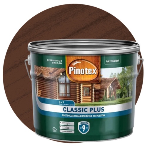 Пропитка для древесины 3 в 1 Pinotex Classic Plus 5479955 тиковое дерево 9 л