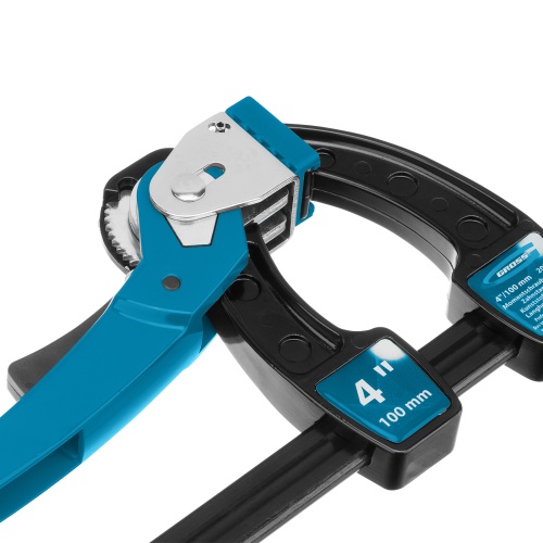 Струбцина реечная быстрозажимная 4, металлический корпус, рычажный храповой механизм, 100 мм Gross фото 4