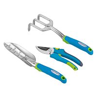 Набор садового инструмента с секатором, алюминиевый цельнолитой, 3 предмета, LUXE Palisad