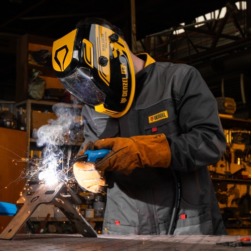 Щиток защитный лицевой (маска сварщика) F9, см. окно 100x60, Real Color, DIN 4-8/9-13// Denzel фото 19