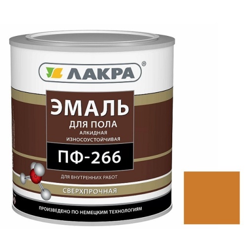 Эмаль для пола Лакра ПФ-266 золотисто-коричневая 3 кг