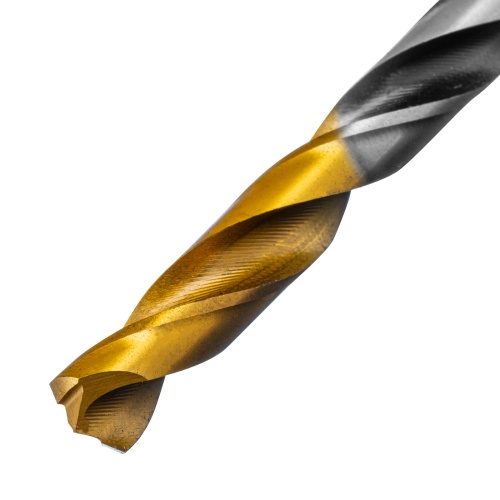 Сверло спиральное по металлу 6,5 x 93мм, Р6М5, Golden Tip, многогранная заточка Denzel фото 3 Сверло спиральное по металлу 6,5 x 93мм, Р6М5, Golden Tip, многогранная заточка Denzel фото 3