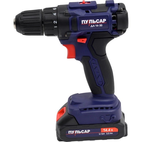 Аккумуляторная безударная дрель ПУЛЬСАР ДА 14-30 14,4 В, 30 Hm, Li-on, 2,0 Ah, 2 аккумулятора, кейс 916-950 фото 9 Аккумуляторная безударная дрель ПУЛЬСАР ДА 14-30 14,4 В, 30 Hm, Li-on, 2,0 Ah, 2 аккумулятора, кейс 916-950 фото 9