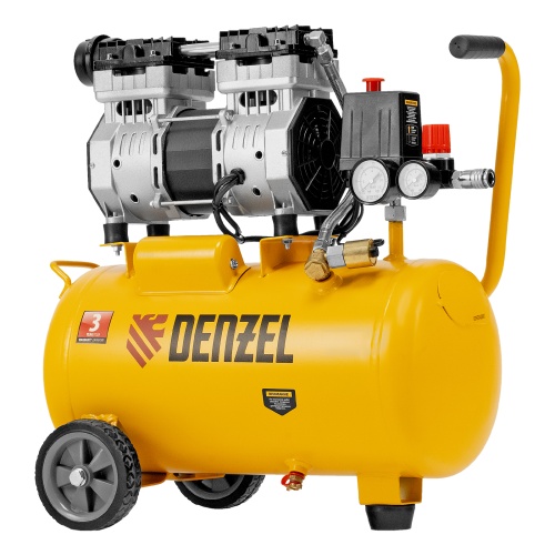 Компрессор DLS950/24 безмаслянный малошумный 950 Вт, 165 л/мин, ресивер 24 л Denzel фото 42