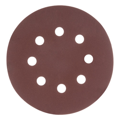 Круг абразивный на ворсовой подложке под "липучку", перфорированный, P 280, 125 мм, 5 шт Matrix