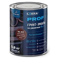 Грунт-эмаль по ржавчине 4 в 1 Лакра Prof it шоколадно-коричневый RAL 8017 0,8 кг