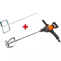 Электрическая дрель миксер СПЕЦ ДЭ-1000 230В/50Гц, 1050 Вт, 930 об/мин, в комплекте сборный венчик, патрон 3-16 мм + Насадка для миксера (венчик) 1 шт д/красок СПЕЦ-3449/3852