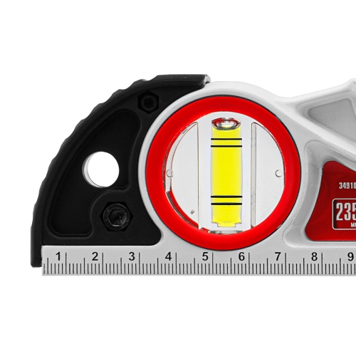 Уровень алюминиевый литой, фрезерованный, 3 глазка, две ударные площадки, 235 мм Matrix фото 7