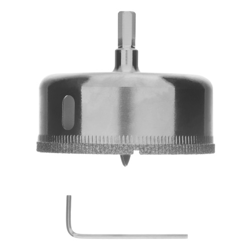 Сверло по керамической плитке и стеклу, 70 х 55 мм, шестигранный хвостовик, с центрующим сверлом Сибртех фото 3