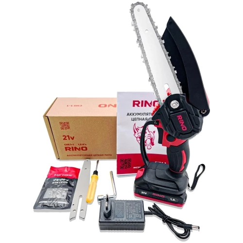 Пила аккумуляторная цепная щеточная RINO 6 дюймов 21В АКБ1.5Ач CHS1-1 фото 4