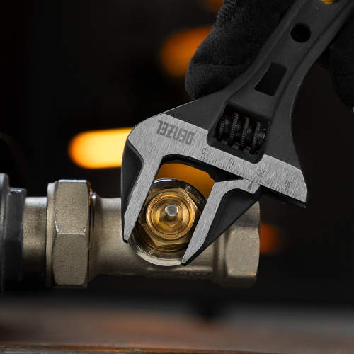 Ключ разводной 135 мм, CrV, кованый, укороченная рукоятка Denzel фото 9