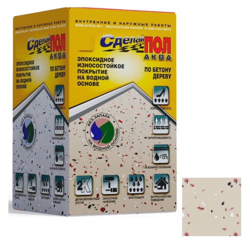 Эпоксидное двухкомпонентное покрытие Сделай Пол Максимум Аква СП-0000456 бежевый 20 кв.м Эпоксидное двухкомпонентное покрытие Сделай Пол Максимум Аква СП-0000456 бежевый 20 кв.м