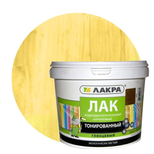 Лак акриловый тонированный Лакра с УФ-фильтром сосна 2,5 кг