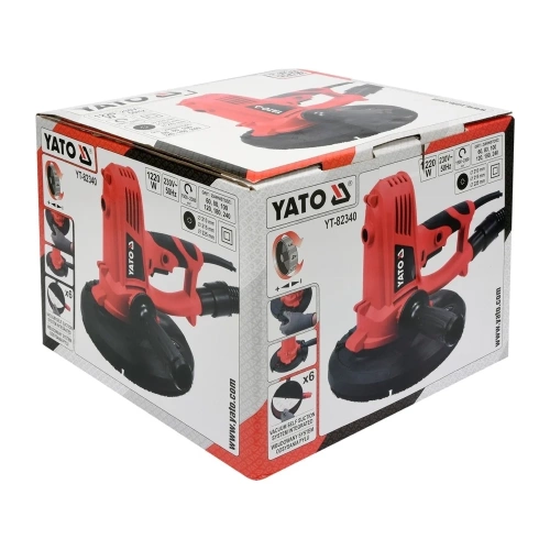 Шлифмашина для стен и потолков YATO 225 мм YT-82340 фото 5 Шлифмашина для стен и потолков YATO 225 мм YT-82340 фото 5