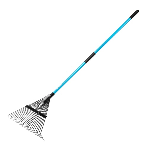 Грабли веерные стальные, 570х1520 мм, 24 зуба, фибергласовый черенок, ПВХ накладка, LUXE// Palisad