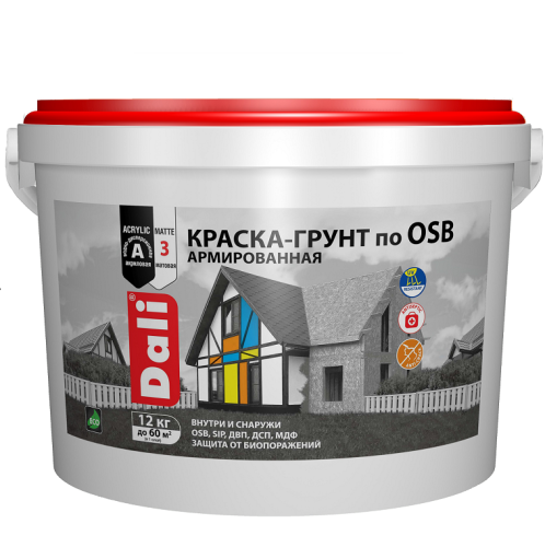 Краска-грунт по OSB Dali армированная база C 12 кг Краска-грунт по OSB Dali армированная база C 12 кг