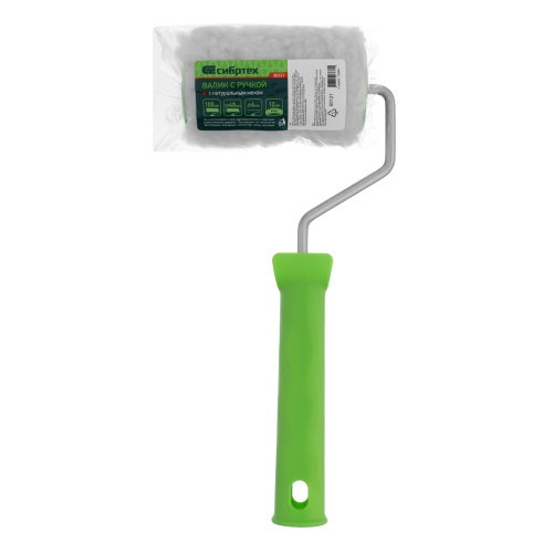 Валик с натуральным мехом, с ручкой, 100 мм, ворс 12 мм, D 48 мм, D ручки 6 мм, Сибртех фото 6