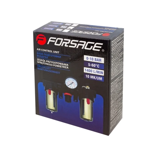 Блок подготовки воздуха с нижним расположением регулятора 3/8" фильтр-регулятор+лубрикатор (10 Мк, 1400 л/мин, 0-10 bar, рабочая температура 5-60°) Forsage F-BC3000(54462) фото 7 Блок подготовки воздуха с нижним расположением регулятора 3/8" фильтр-регулятор+лубрикатор (10 Мк, 1400 л/мин, 0-10 bar, рабочая температура 5-60°) Forsage F-BC3000(54462) фото 7