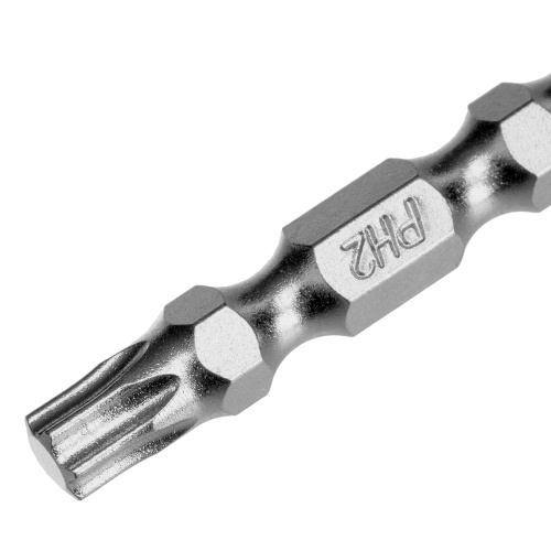 Набор бит двухстор., PH2-T30х45мм, PZ2-H4х45мм, сталь S2, 2 шт. Gross фото 4