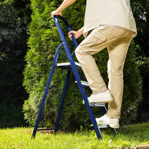 Стремянка, 4 ступени, стальной профиль, алюминиевые ступени Сибртех фото 11