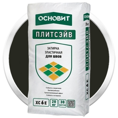 Затирка эластичная Основит Плитсэйв XC6 E Графит 023 20 кг