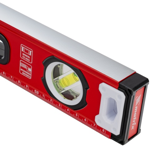 Уровень алюминиевый, фрезерованный, 3 глазка, рукоятки, 600 мм Matrix фото 8