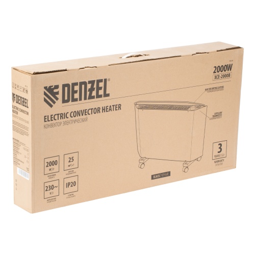 Конвектор электрический XCE-2000 B, 230 В, 2000 Вт, X-образный нагреватель Denzel фото 10
