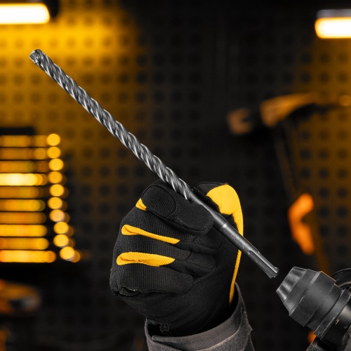 Бур по бетону, цельная крестовая пластина, 12x265 мм, SDS PLUS Denzel фото 7