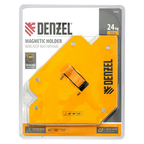 Фиксатор магнитный отключаемый для сварочных работ усилие 55 LB, 45х90х135 град. Denzel фото 4