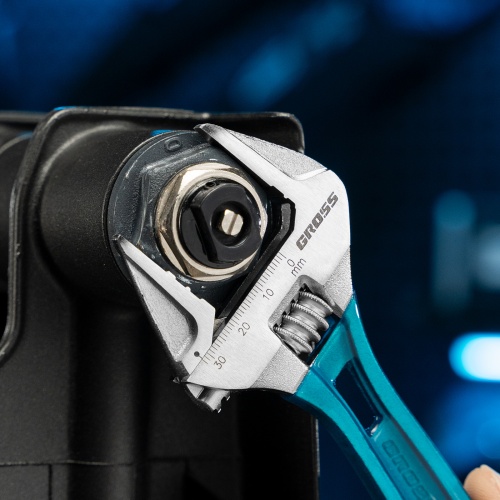 Ключ разводной 200 мм, CrV, облегченный Gross фото 10