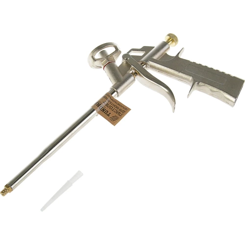 Пистолет для монтажной пены ТУНДРА цельнометаллический корпус 1935496 фото 4