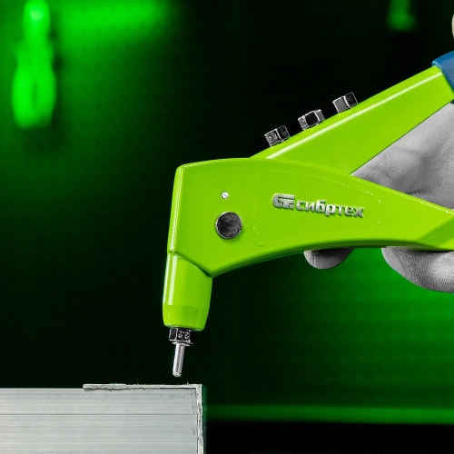Заклепочник СИБРТЕХ 250 мм, литой корпус, заклепки 2,4-3,2-4,0-4,8 мм 40545 фото 8