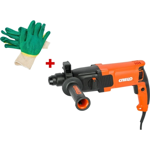 Перфоратор СПЕЦ Набор БПЭ-1000К , SDS+,1000Вт, 3,4Дж, 3+1режима, 0-1000об/мин, 4200уд/мин, кл патрон с адаптером, набор буров/пик, смазка, кейс + перчатки СПЕЦ-4166/И-8076-И фото 3 Перфоратор СПЕЦ Набор БПЭ-1000К , SDS+,1000Вт, 3,4Дж, 3+1режима, 0-1000об/мин, 4200уд/мин, кл патрон с адаптером, набор буров/пик, смазка, кейс + перчатки СПЕЦ-4166/И-8076-И фото 3