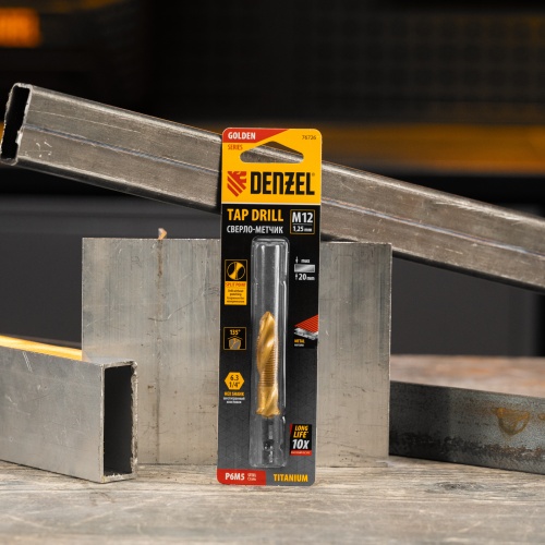 Сверло-метчик М12 х 1,25 мм, Р6М5// Denzel фото 7