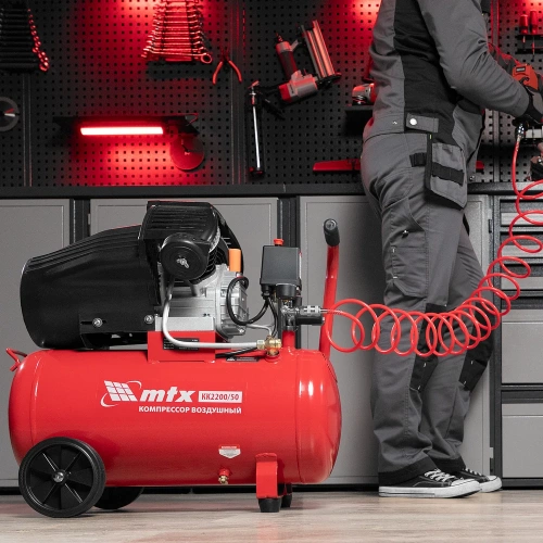 Воздушный компрессор MTX кк-2200/50, 2,2 квт, 350 л/мин, 50 л, прямой привод, масляный 58024 фото 9