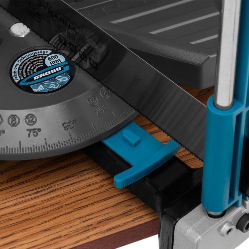 Стусло прецизионное, двухплоскостное, пила 600 мм, две прижимные струбцины, ограничительный упор Gross фото 12