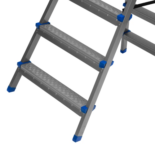 Стремянка двухсторонняя 6 ступеней, сталь профиль, стальные ступени, Сибртех фото 6