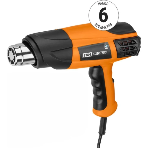 Технический фен TDM ELECTRIC (технический), набор ТФ-01 из 6 предметов, мощность 1800 Вт, 2 режима регулировки температуры, t от 50 до 650 C,"Алмаз" SQ1029-0101