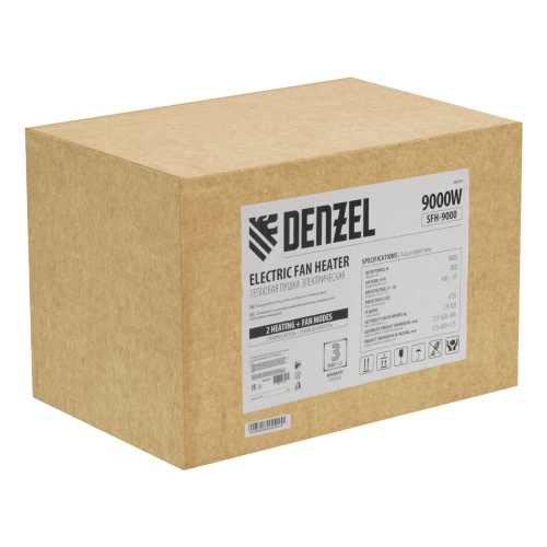 Тепловая пушка SFH-9000, 400 В, 850 м3/ч, вентилятор 3 режима, 6000/9000 Вт Denzel фото 6