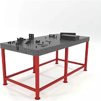 Сварочный стол Flamet с оснасткой, 1000x2000 Expert 12 мм, подстолье с перемычками ОPBK-1000x2000-12