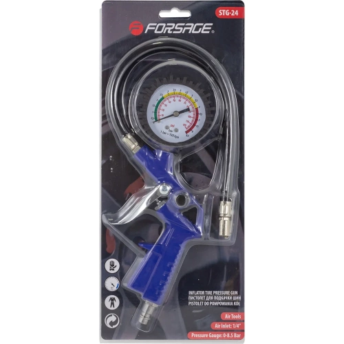 Пистолет для подкачки шин Forsage с манометром и шлангом (0-8.5 Bar) F-STG-24(50354) фото 5