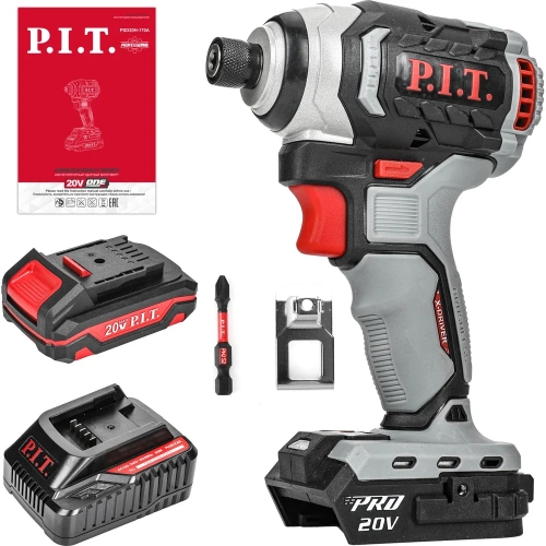Винтоверт аккумуляторный бесщёточный P.I.T. IMPACT 20В, 170Нм, 3ск, HEX 1/4", 1x2Ач, ЗУ,кейс PSD20H-170A/1 Винтоверт аккумуляторный бесщёточный P.I.T. IMPACT 20В, 170Нм, 3ск, HEX 1/4", 1x2Ач, ЗУ,кейс PSD20H-170A/1