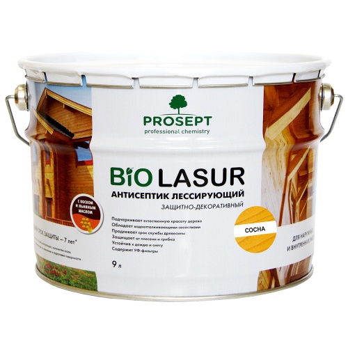 Антисептик лессирующий защитно-декоративный Prosept Bio Lasur 033-9 Сосна 9 л