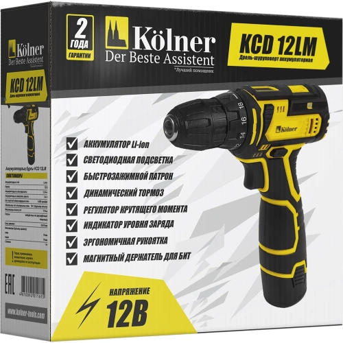Аккумуляторная дрель-шуруповерт Kolner KCD 12LM 8020100351 фото 7 Аккумуляторная дрель-шуруповерт Kolner KCD 12LM 8020100351 фото 7