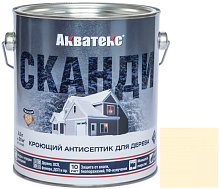 Антисептик акриловый кроющий для дерева Акватекс Сканди полуматовый Топленое молоко 2,5 л