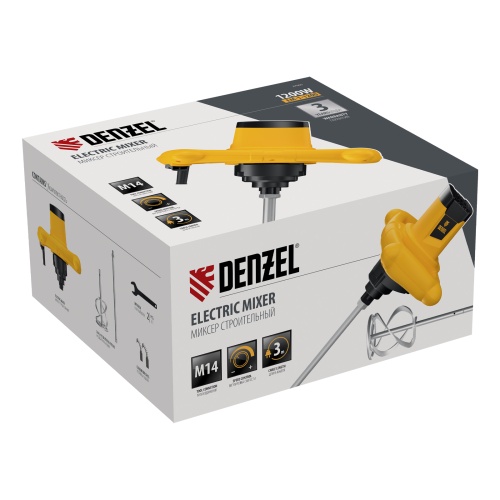 Миксер строительный EM-1-1200, 1200 Вт, 0-680 об/мин Denzel фото 7